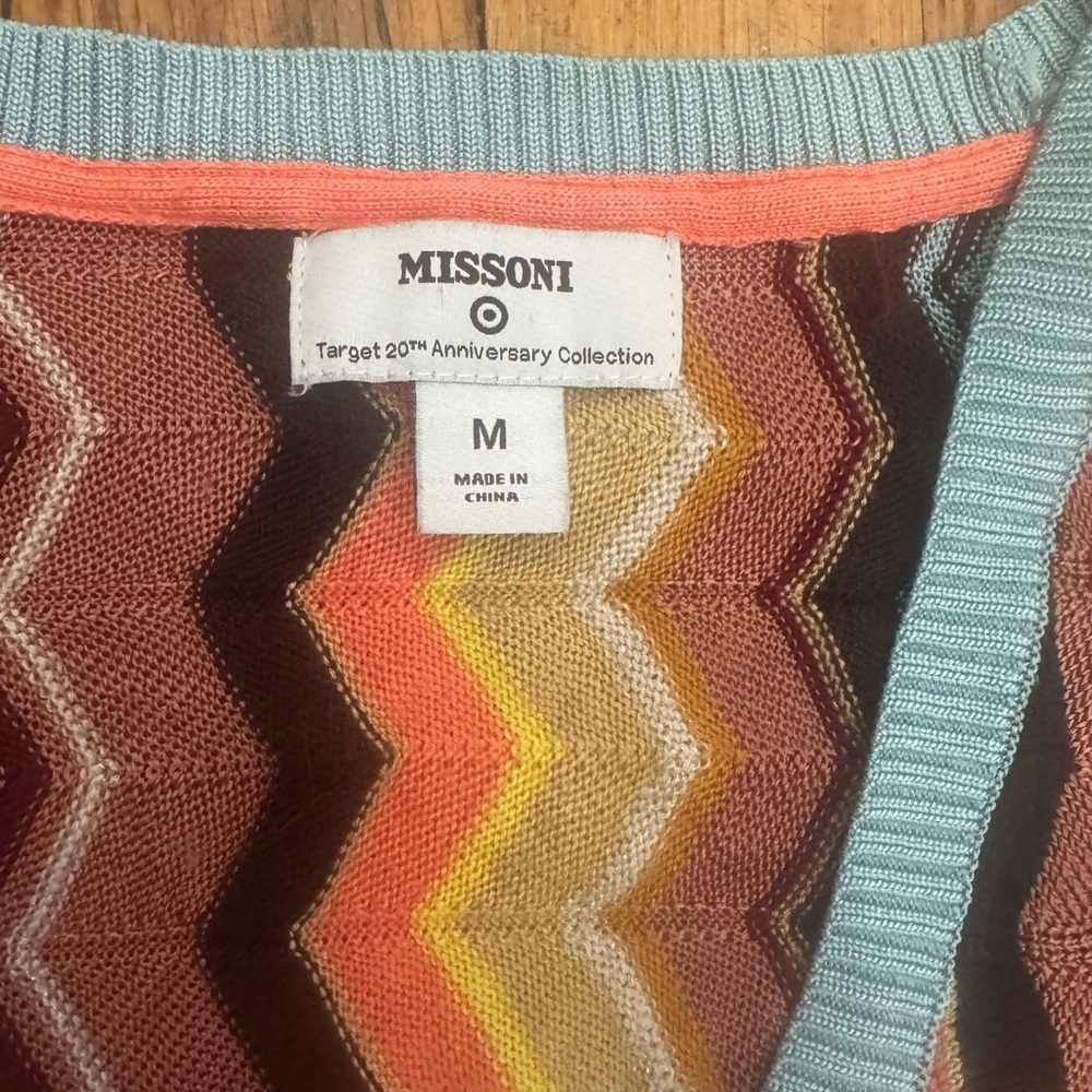 Missoni Vibrant Zigzag Cardigan in Blue, Brown, and Gold - Picture 3 of 4
